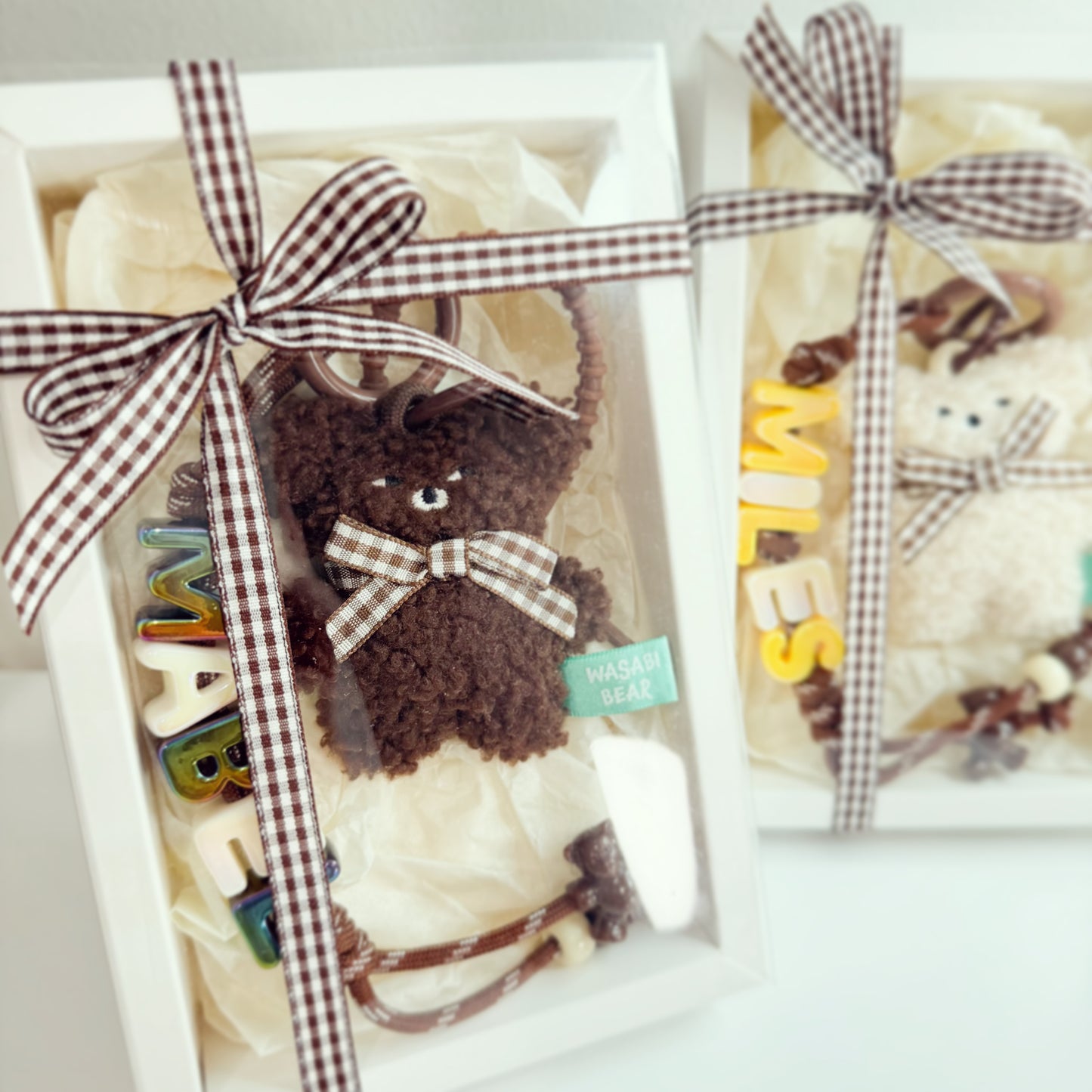 Personalized Bouclé Teddy Keychain