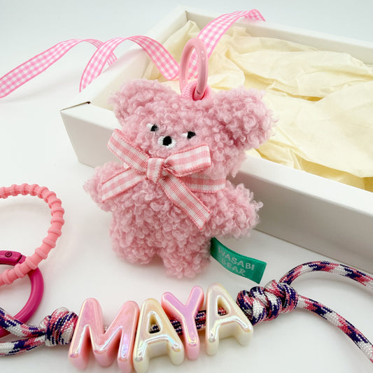 Personalized Bouclé Teddy Keychain