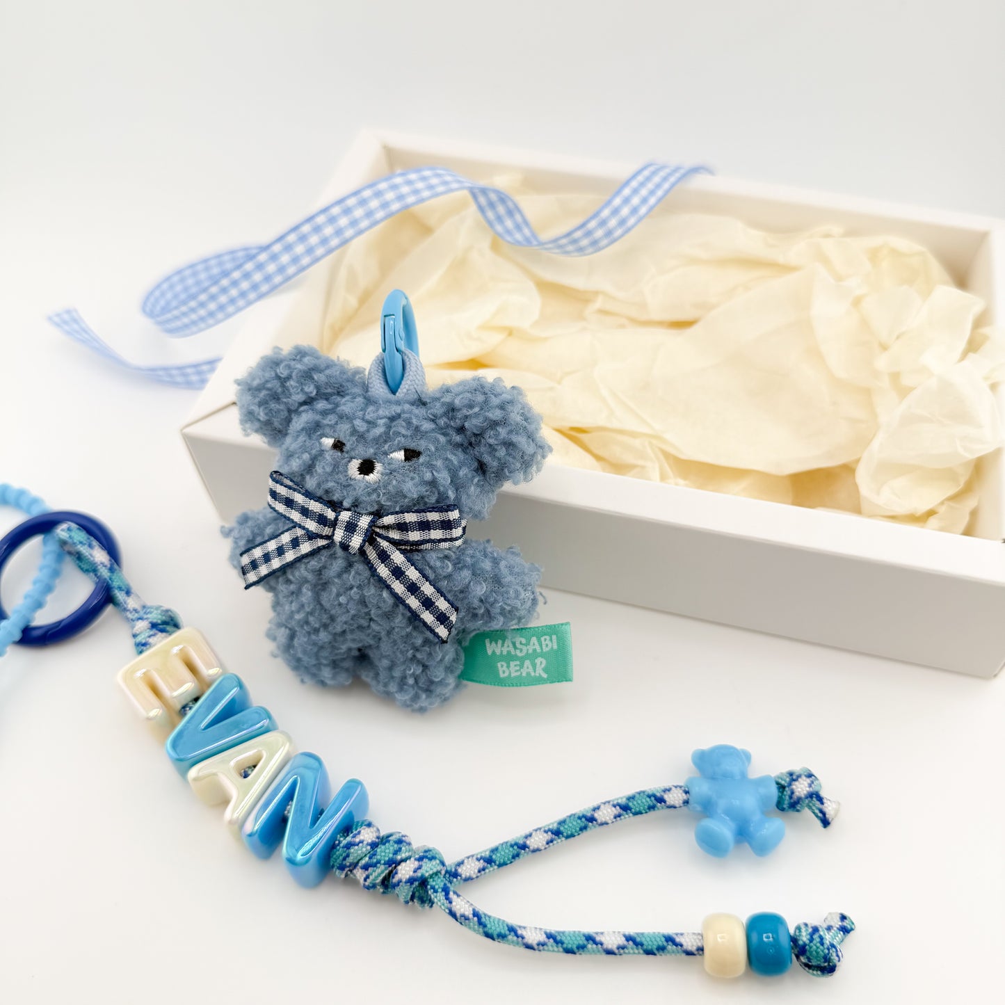Personalized Bouclé Teddy Keychain
