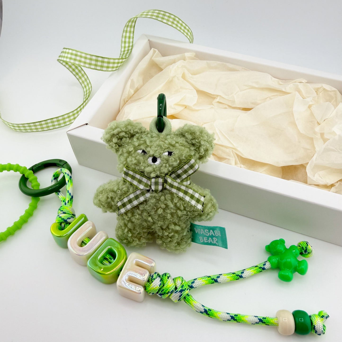 Personalized Bouclé Teddy Keychain